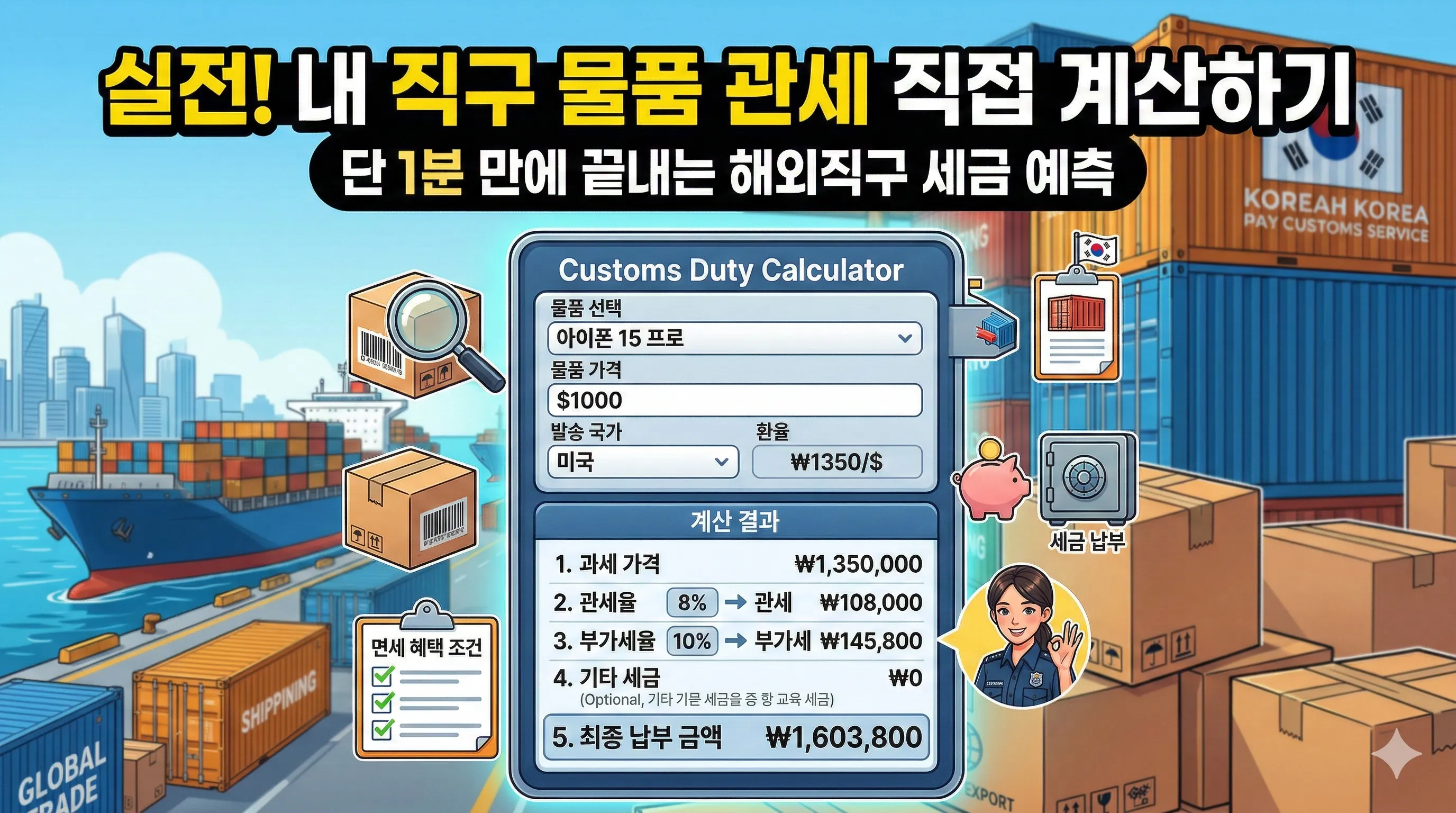 관세계산기 - 수입 관세 자동 계산